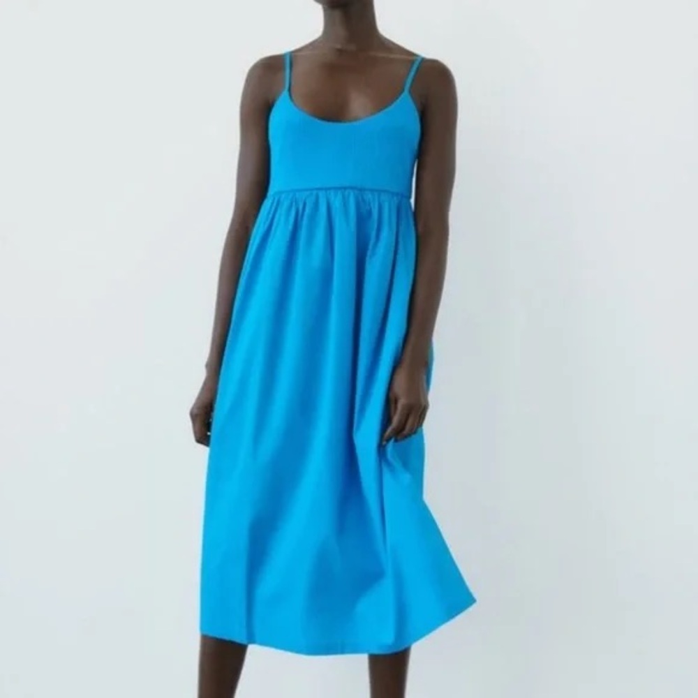 Zara Vibrant Blue Midi Dress